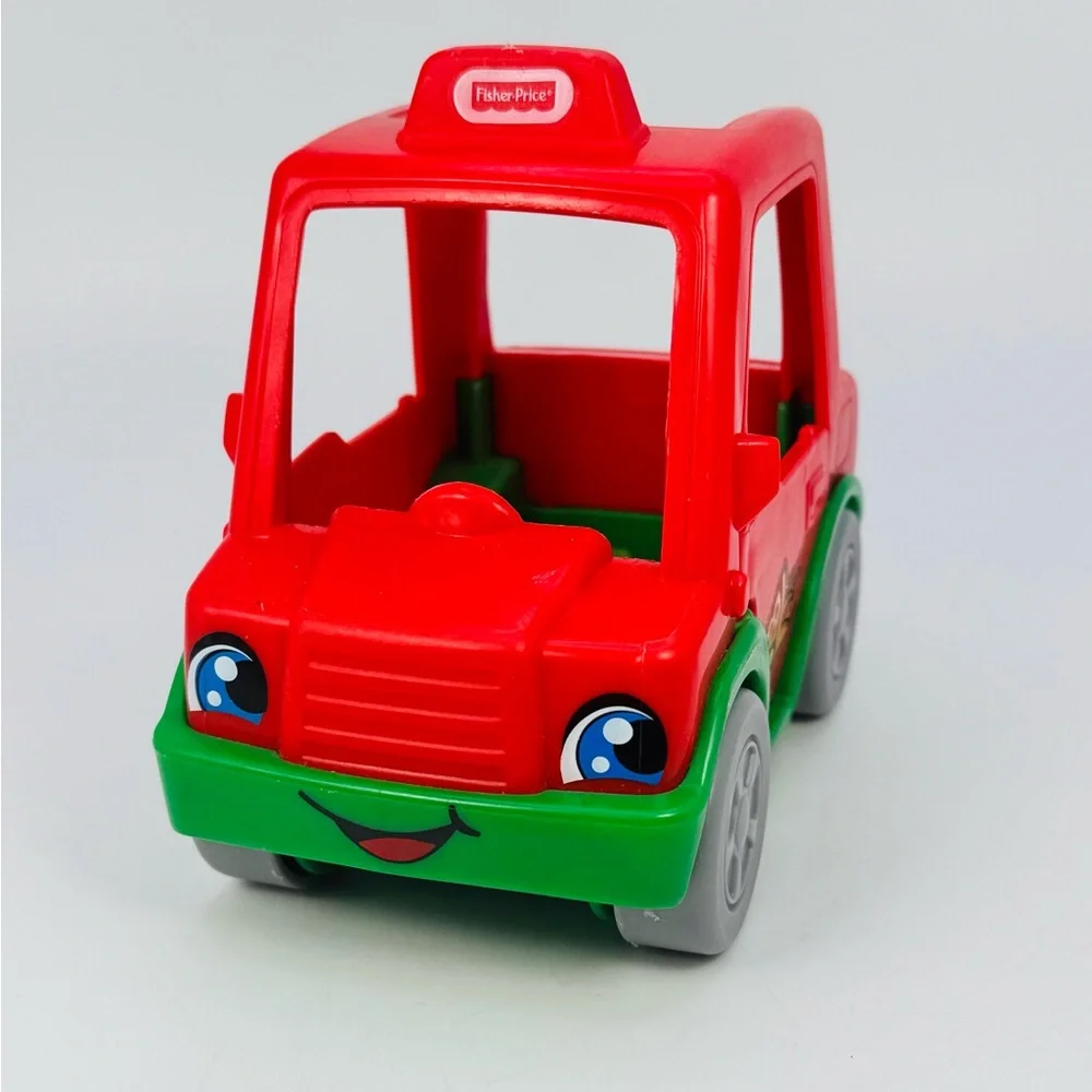Fisher Price Little People RED CAR TRUCK PIZZA DELIVERY VEHICLE for Town 2018